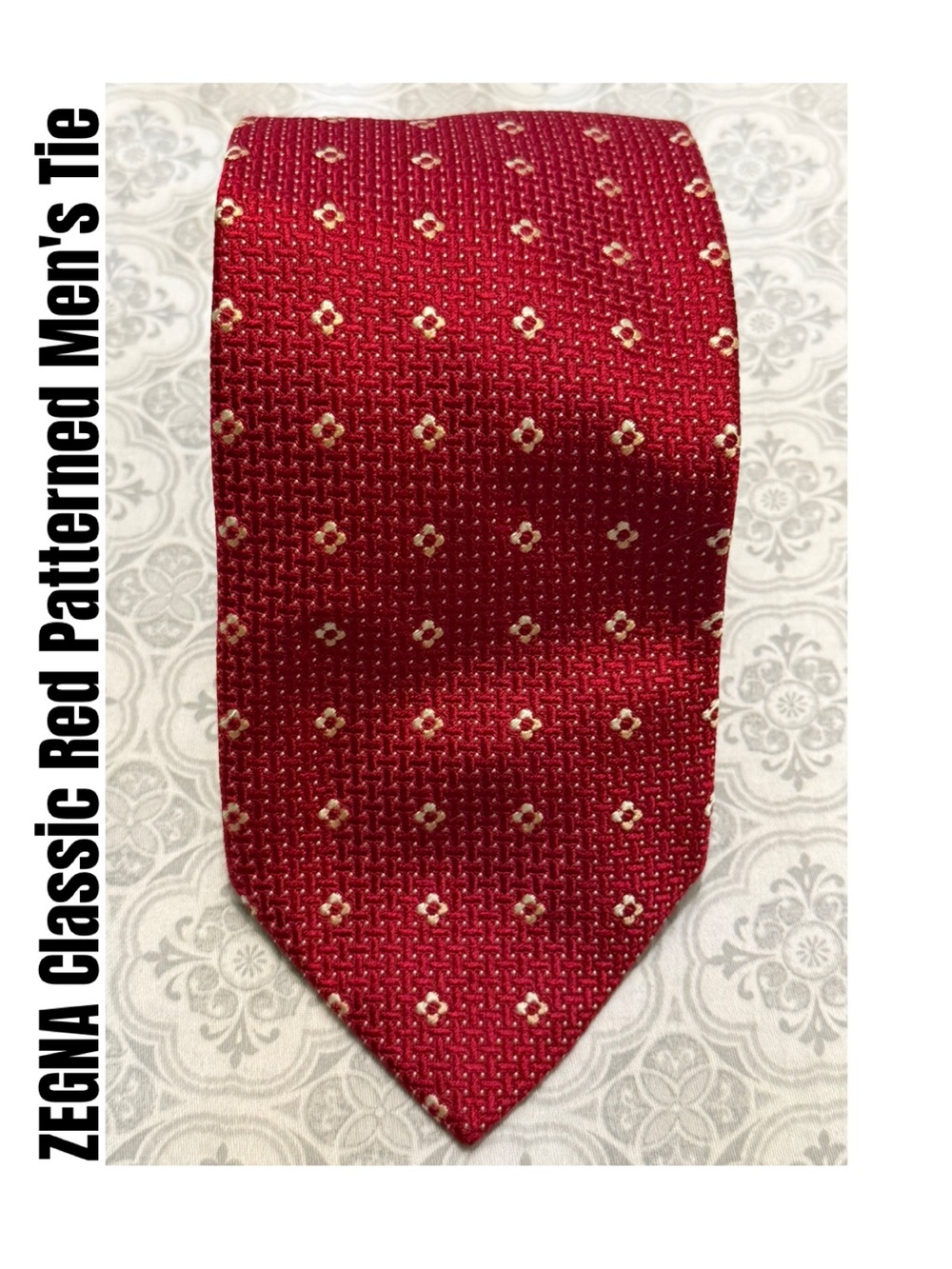 ZEGNA Classic Red Patterned Men's Tie